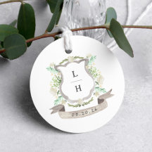 フローラクレストウォーターカラーモノグラム結婚ズ