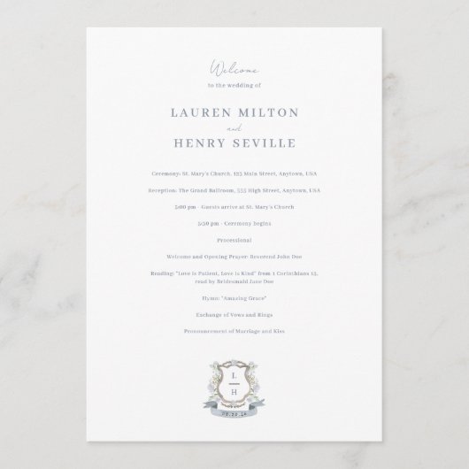 フローラクレストウォーターカラーモノグラム結婚ズ プログラム (正面)