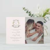 フローラクレストウォーターカラーモノグラム結婚ズ 招待状 (スタンド正面)
