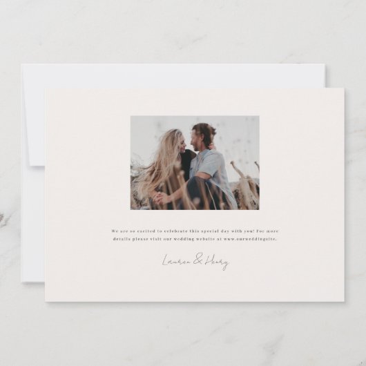 フローラクレストウォーターカラーモノグラム結婚ズ 招待状 (裏面)