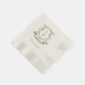 フローラクレストウォーターカラーモノグラム結婚ズ 縁ありカクテルナプキン (角)