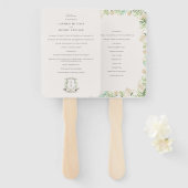 フローラクレストウォーターカラーモノグラム結婚式 プログラム ハンドファン (正面&裏面)