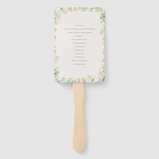 フローラクレストウォーターカラーモノグラム結婚式 プログラム ハンドファン (裏面)