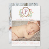 フローラクレストベビーガール誕生のお知らせ 招待状 (正面/裏面)