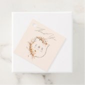 フローラクレストモノグラム秋の結婚式ありがとう フェイバータグ (インサイチュ)