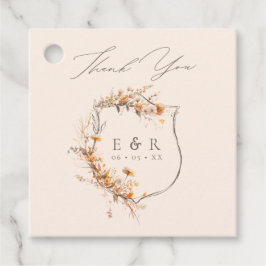 フローラクレストモノグラム秋の結婚式ありがとう フェイバータグ