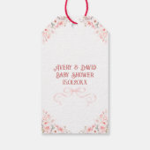 フローラクレスト赤面ピンク女の子ベビーシャワー ギフトタグ (裏面)