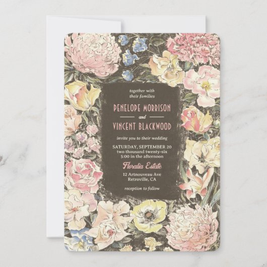 フローラクレヨン結婚アート 招待状 (正面)