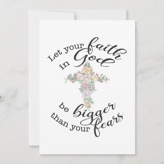 フローラクロスとクリスチャン引用文はよくカードを取得 招待状 (正面)