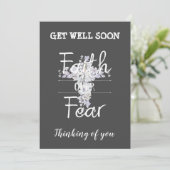 フローラクロスとクリスチャン引用文Get Well Card カード (スタンド正面)