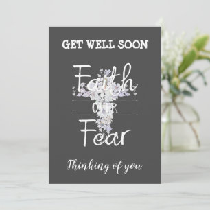 フローラクロスとクリスチャン引用文Get Well Card カード