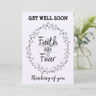 フローラクロスとクリスチャン引用文Get Well Card カード