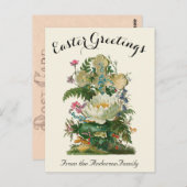 フローラクロスとシダヴィンテージ復活祭 ポストカード (正面/裏面)