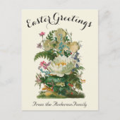 フローラクロスとシダヴィンテージ復活祭 ポストカード (正面)