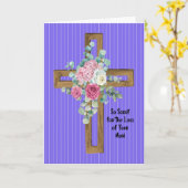 フローラクロスを持つママのための悔やみや弔慰 カード (黄色い花)