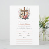 フローラクロスカトリック洗礼証明書テンプレート (スタンド正面)