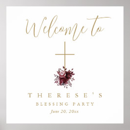 フローラクロスクリスチャン母とベビー賛美ズ ポスター