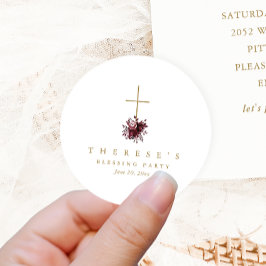 フローラクロスクリスチャン母とベビー賛美ズ ラウンドシール