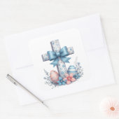 フローラクロスコケットイエズスバクリスチャン宗教 スクエアシール (封筒)