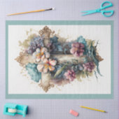 フローラクロスシリーズデザイン2 薄葉紙 (クラフト)