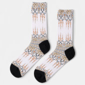 フローラクロスステッチ刺繍エスニックデザイン ソックス (左)