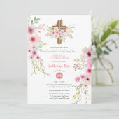 フローラクロストファースト聖餐式招待状ガール 招待状 (スタンド正面)