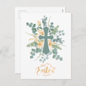 フローラクロスハッピーイースター パーソナライズされた シーズンポストカード (正面/裏面)