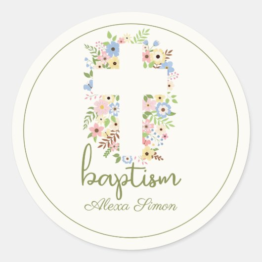 フローラクロスバプティスソフトパステル ラウンドシール (正面)