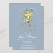 フローラクロスバプテスダスティブルー 招待状 (正面/裏面)