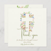 フローラクロスバプテスマサンキューカードソフトパステル サンキューカード (正面/裏面)