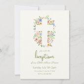 フローラクロスバプテスマ招待状ソフトパステル 招待状 (正面)