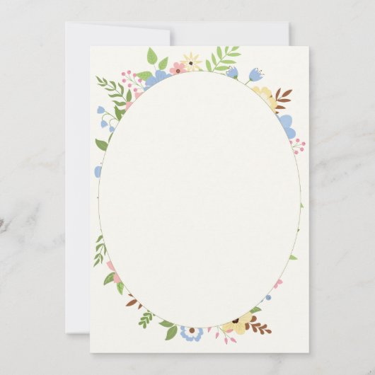 フローラクロスバプテスマ招待状ソフトパステル 招待状 (裏面)