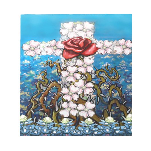 フローラクロスバラ ノートパッド (正面)