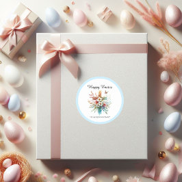 フローラクロスパステルウォーターカラー宗教復活祭 ラウンドシール