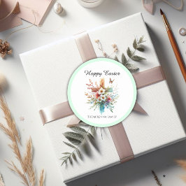 フローラクロスパステルウォーターカラー宗教復活祭 ラウンドシール