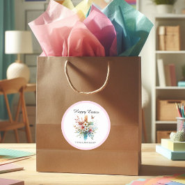 フローラクロスパステルウォーターカラー宗教復活祭 ラウンドシール