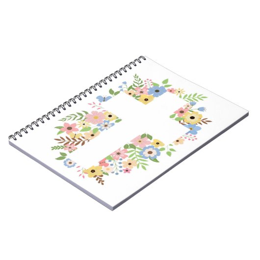 フローラクロスホワイトスパイラルノートブック ノートブック (左側)