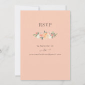 フローラクロスモダン赤面ピーチファーストコミューニオン 招待状 (裏面)