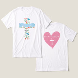 フローラクロスヨハネ3:16 ユニセックス トライブレンドTシャツ