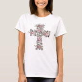 フローラクロスワイルドフラワーイースタークリスチャン Tシャツ (正面)