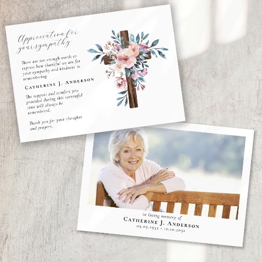 フローラクロス写真悔やみや弔慰葬儀記念館 サンキューカード