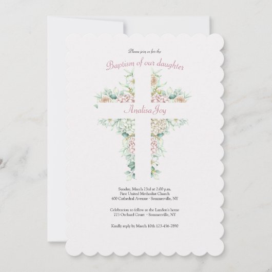 フローラクロス宗教招待状 招待状 (正面)