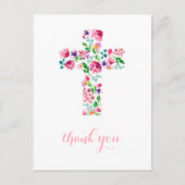 フローラクロス感謝ノート、《キリスト教》洗礼式や命名式感謝していユー ポストカード (正面)