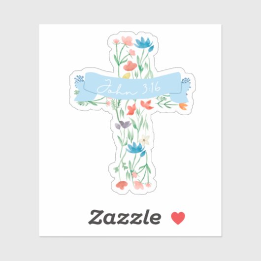 フローラクロスJohn 3:16 シール (シート)