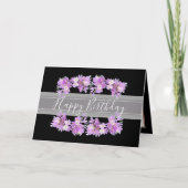 フローラクロッカスフラワーブーケピンクガール誕生日 カード (正面)
