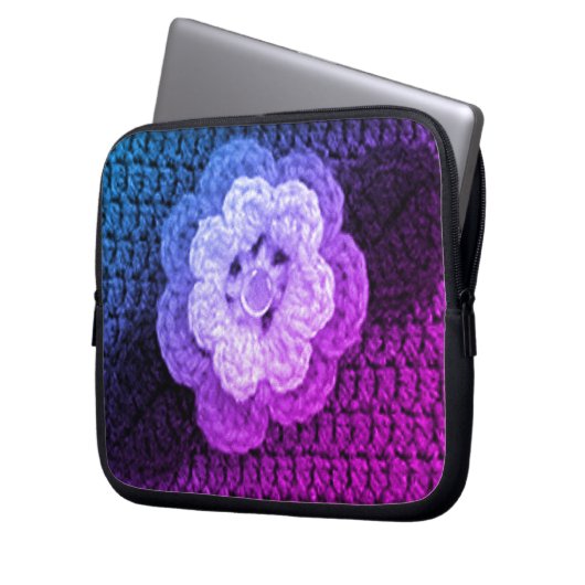 フローラクールアーティザンクロシェプリントエレクトロニクスバッグ ラップトップスリーブ (正面左)