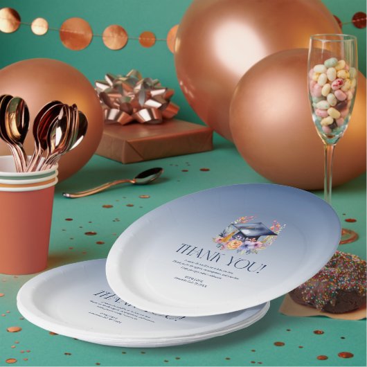 フローラグラッドハットサンキューカード ペーパープレート (複数)