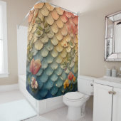 「フローラグラデーションの人魚はかりで測」 シャワーカーテン (インサイチュ)