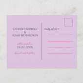 フローラグラデーションピンクと紫の水彩招待状 案内ポストカード (裏面)