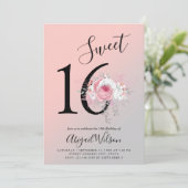 フローラグラデーションsweet sixteen誕生パーティー 招待状 (スタンド正面)